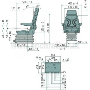 Sitz - Stoff Mech. Gefedert (240300015) Granit