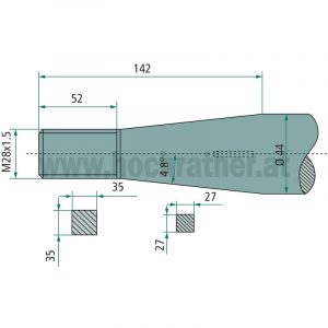 Zinken D=44/4Kt X810 Mm, M28 ( (43008102801) Granit