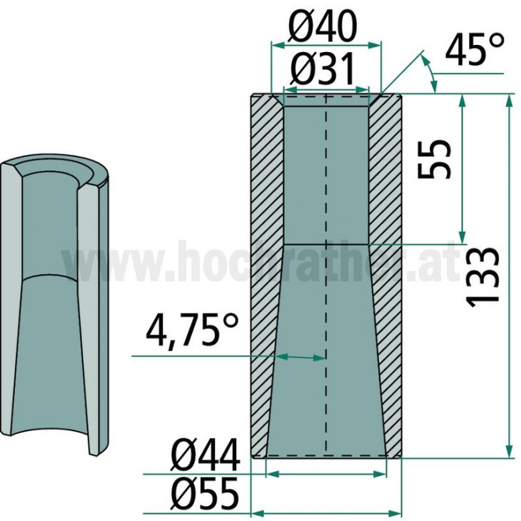 Einschweiżbuchse (430430594) Granit